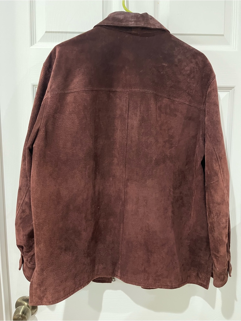 New York & Company Women's SzM Dark Brown Suede Zip Jacket, Lined - Picture 3 of 16